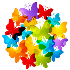 Fototapeta na wymiar Rainbow butterflies for Your design