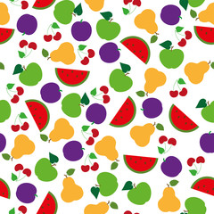 seamless pattern summer fruits
