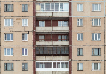 Fototapeta na wymiar Background photo texture of concrete urban Russian house