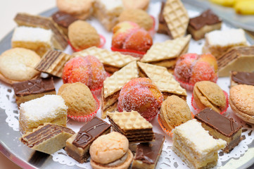 Diversity of dessert pastry closeup