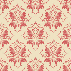 vector seamless backdrop. damask pattern. flower wallpaper