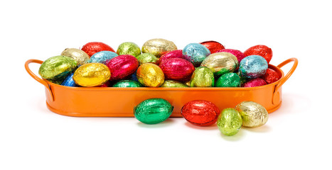 Colorful chocolate eggs