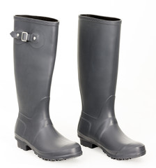 gray rubber boots