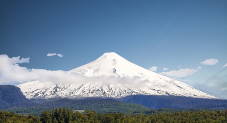 Snow covered Volcano Villarica, Chile