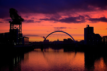 Sunset River Clyde Glasgow Scotland
