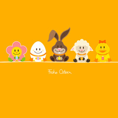 Osterhase & Freunde Ostereier orange