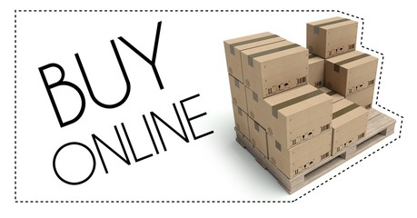 Transportation, Buy online pallet with cardboard boxes