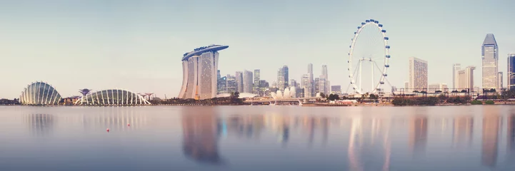 Tuinposter Panoramisch beeld van de skyline van Singapore © fazon