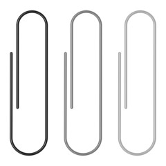 Set of paper clips on a white background
