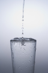 water pouring into glass