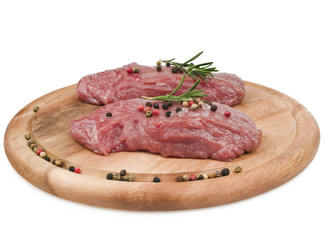 raw meat with rosemary