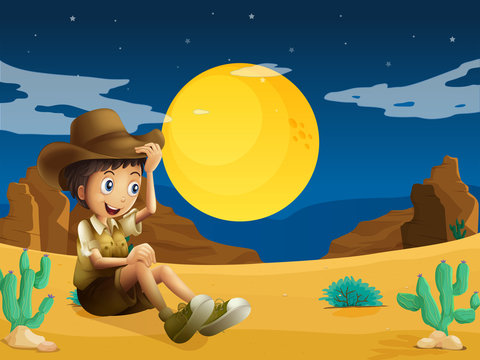A young explorer at the dessert