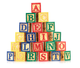 wooden cube alphabet