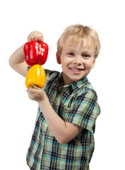 Little boy with paprika