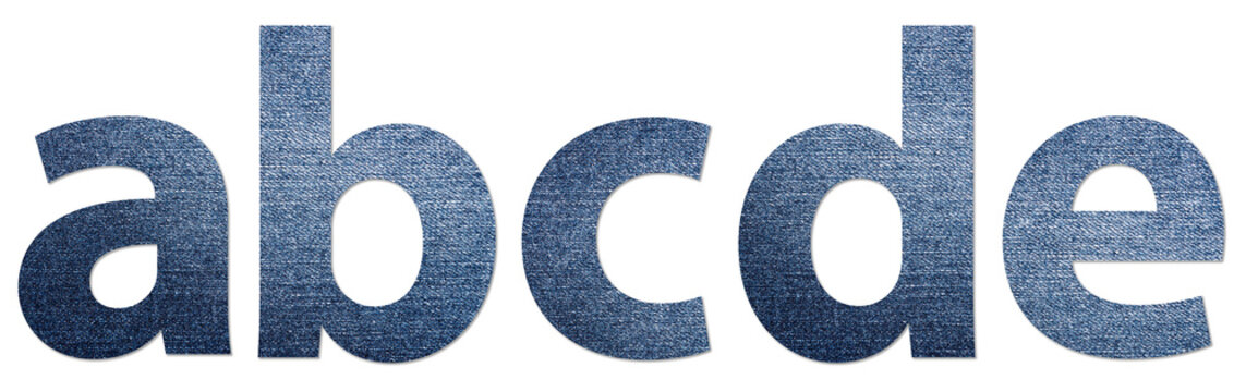 Denim Jeans Texture Alphabet Letters A-E