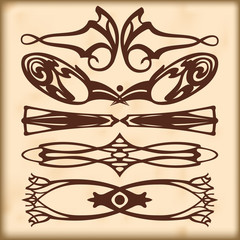 retro design elements text dividers and decorations