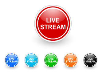live stream icon vector set