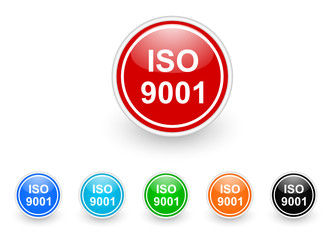 iso 9001 icon vector set
