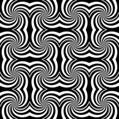 Fototapeta na wymiar Design seamless monochrome whirl rotation pattern. Abstract deco