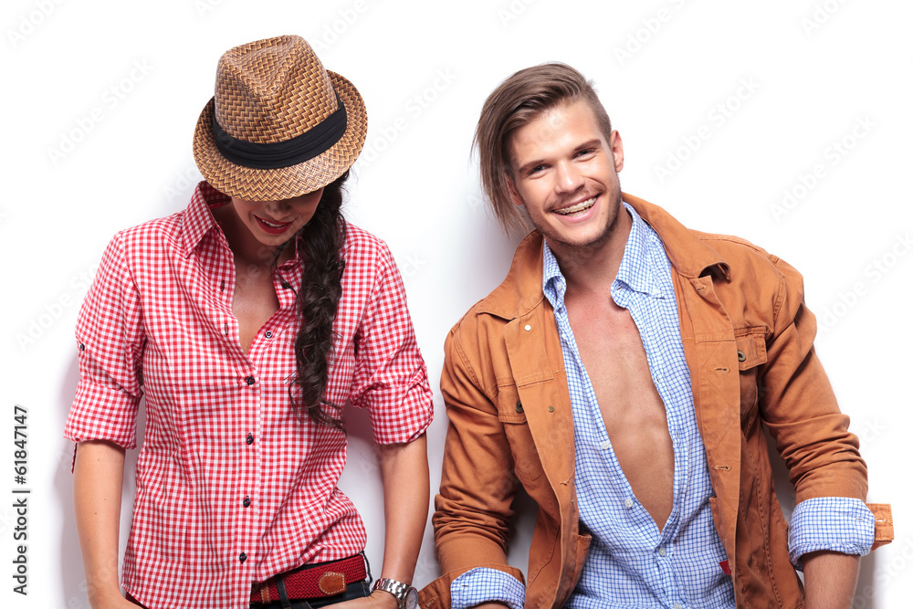 Canvas Prints laughing young casual couple