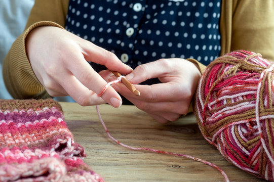 crochet knitting close up