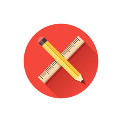 Vector Pencil And Ruler Icon