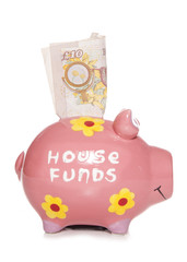House funds savings piggy bank