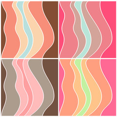 Set of colorful seamless wave patterns