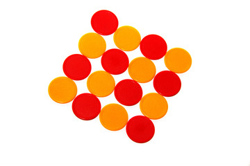 red and yellow circles