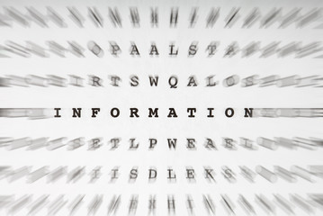 Fototapeta premium Crossword letters, focus on word information
