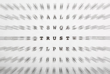 Crossword letters, focus on word trust