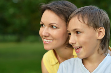 Fototapeta premium Mom with her son