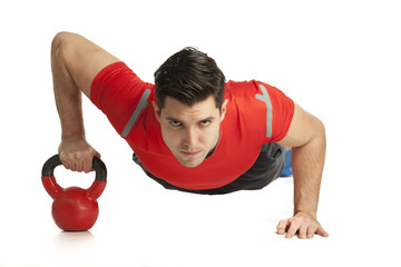 Series of kettlebell weight exercise sequence to promote strengt