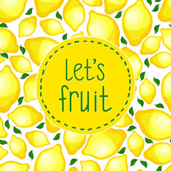 Seamless pattern of lemons, vector illustration.