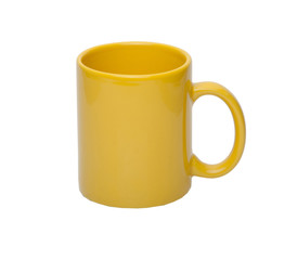 yellow cup isolated