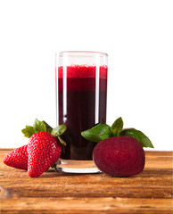 Beetroot juice,Healthy drink isolated on white background 