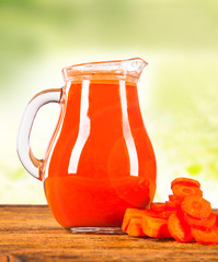 carrot juice on wood 