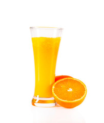 Orange juice isolated on white background 