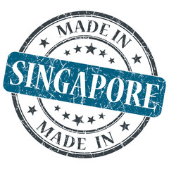 made in SINGAPORE blue grunge stamp