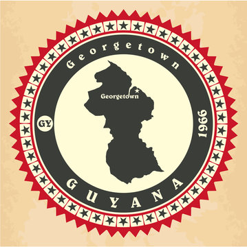 Vintage label-sticker cards of Guyana.