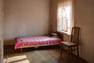 View to bedroom in abandoned house