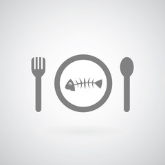 Fish on plate symbol