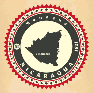 Vintage label-sticker cards of Nicaragua