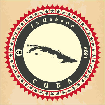 Vintage label-sticker cards of Cuba
