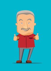 Old man giving a thumbs up vector illustration