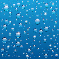 water drops on blue background