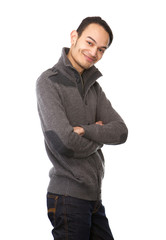 Young asian man posing with arms crossed