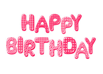 Happy Birthday letters in pink