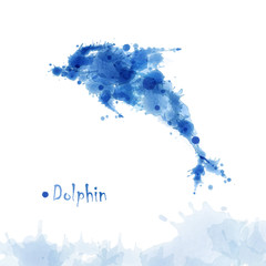 Watercolor dolphin background