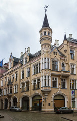 Fototapeta na wymiar the House in the style of Art Nouveau, Riga